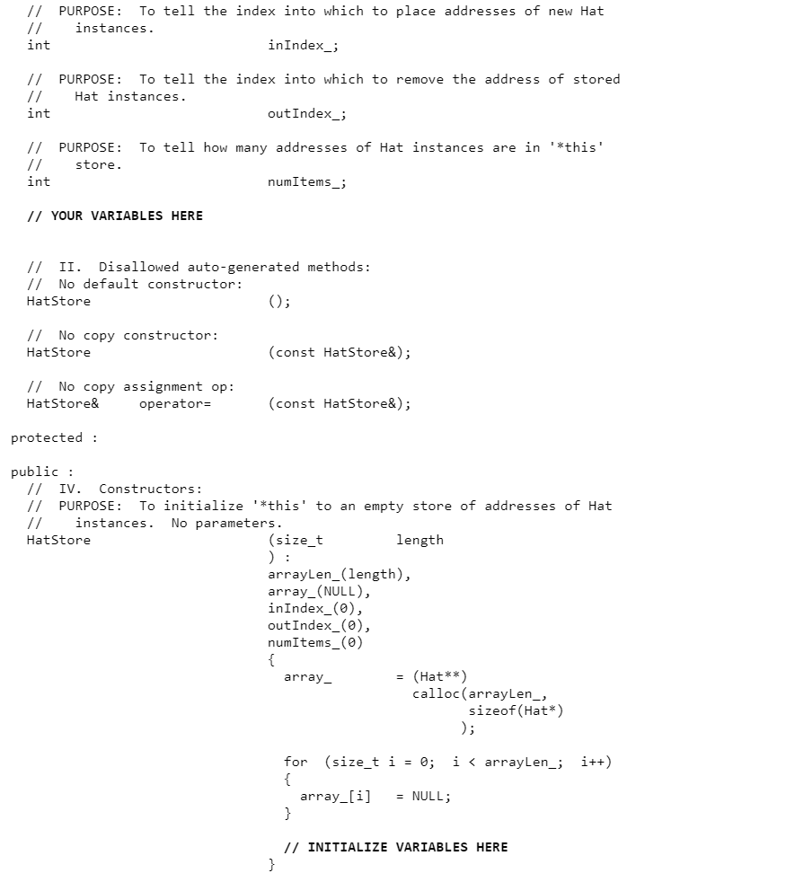 NUM_HATS_TO_MAKE Hat instances. They get each one from the first HatStore, add