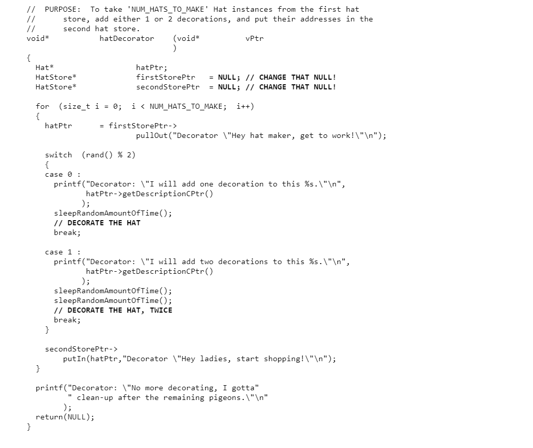 Each hat has one or two accessories that add or detract from