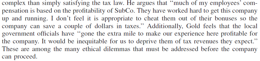 agreement? Explain. What ethical concerns should James and Gold consider in deciding