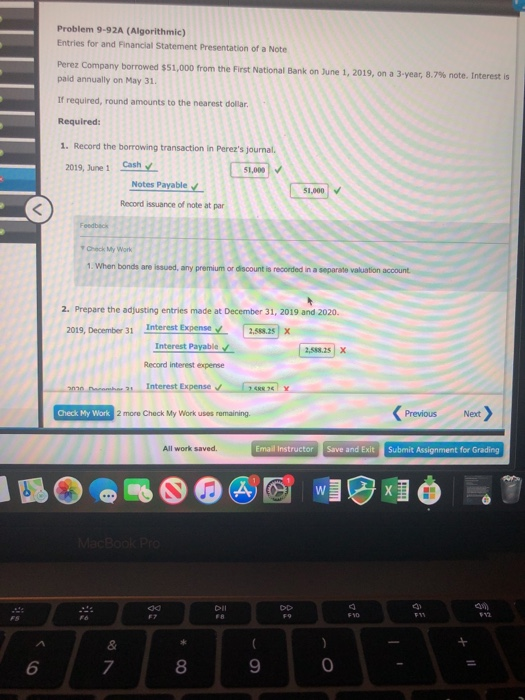  Problem 9-92A (Algorithmic) Entries for and Financial Statement Presentation of a