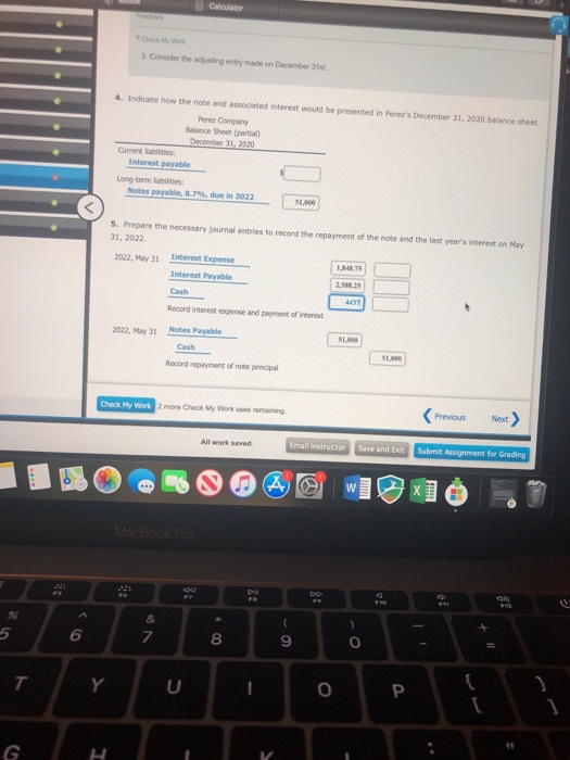 on May 31. 2019, on a 3-year, 8.7% note. Interest is If