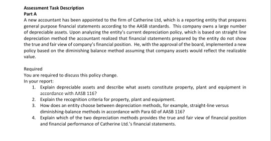Assessment Task Description Part A A new accountant has been appointed