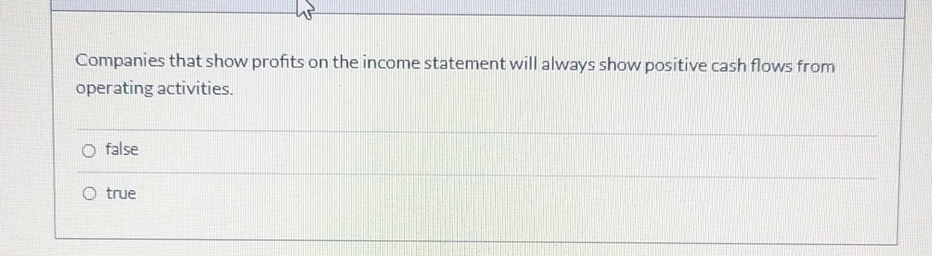 and indirect methods. The indirect method yields higher cash flows from financing