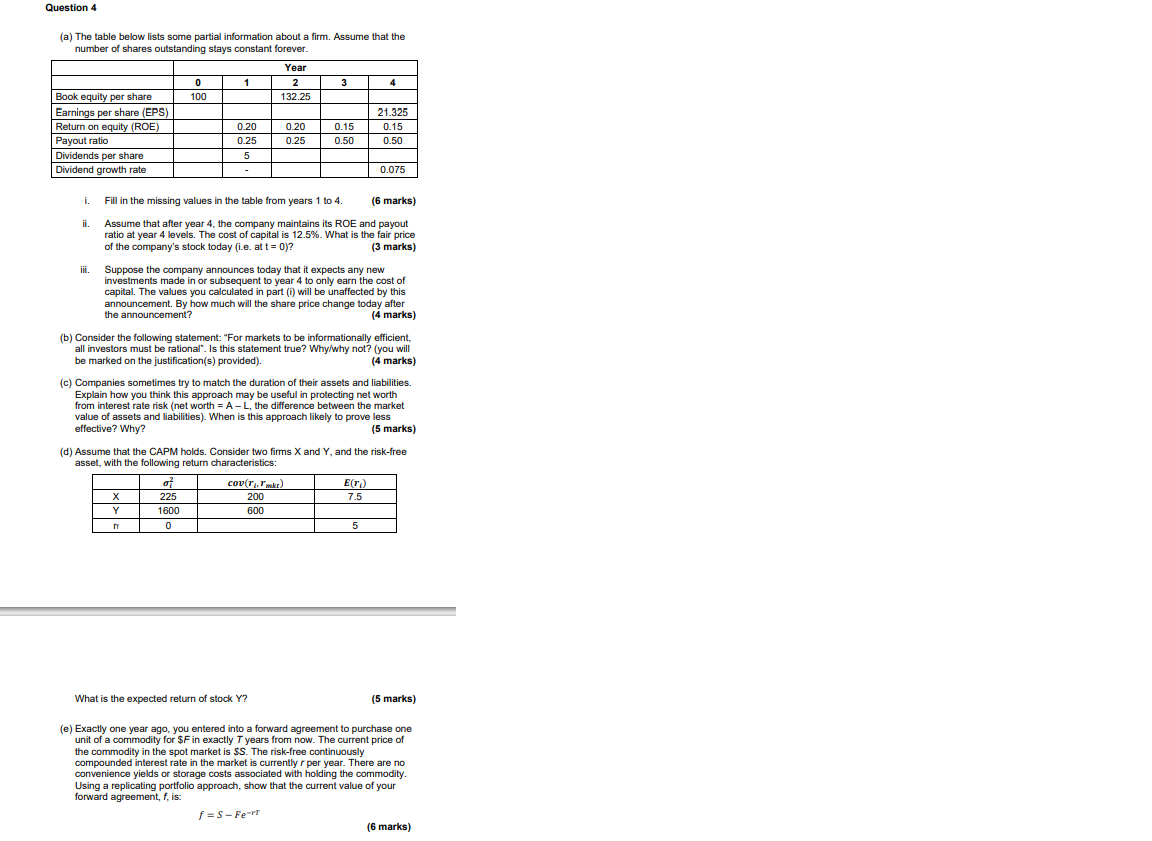 a firm. Assume that the number of shares outstanding stays constant forever.