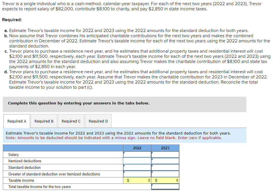 Each Required has a drop-down underneath Standard Deduction Thank you please
