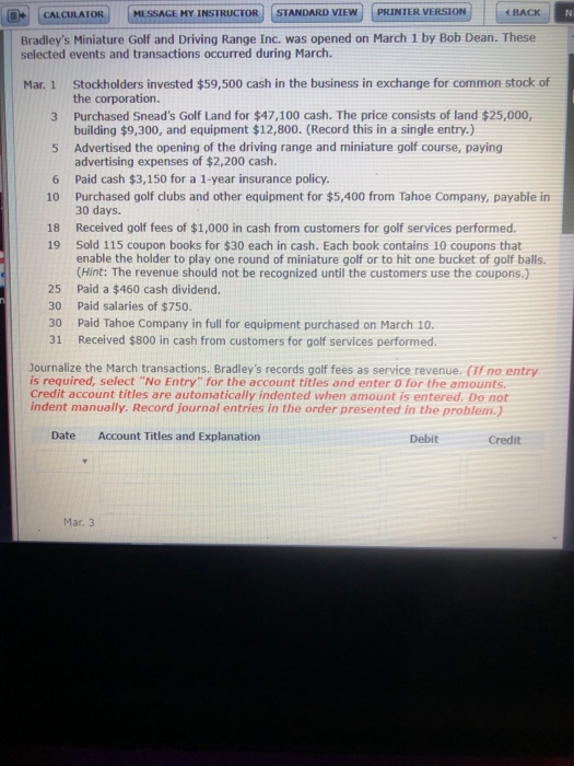  1.BACK @r MESSAGE MY INSTRUCTORSTANDARD VIEW PRINTER VERSION d ALaLAIO. Bradley's
