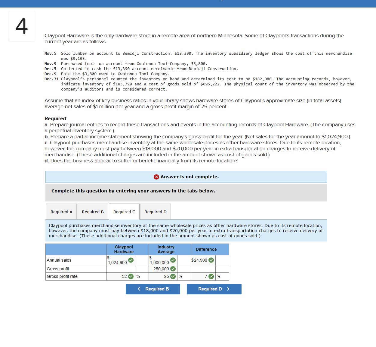 Claypool Hardware is the only hardware store in a remote area