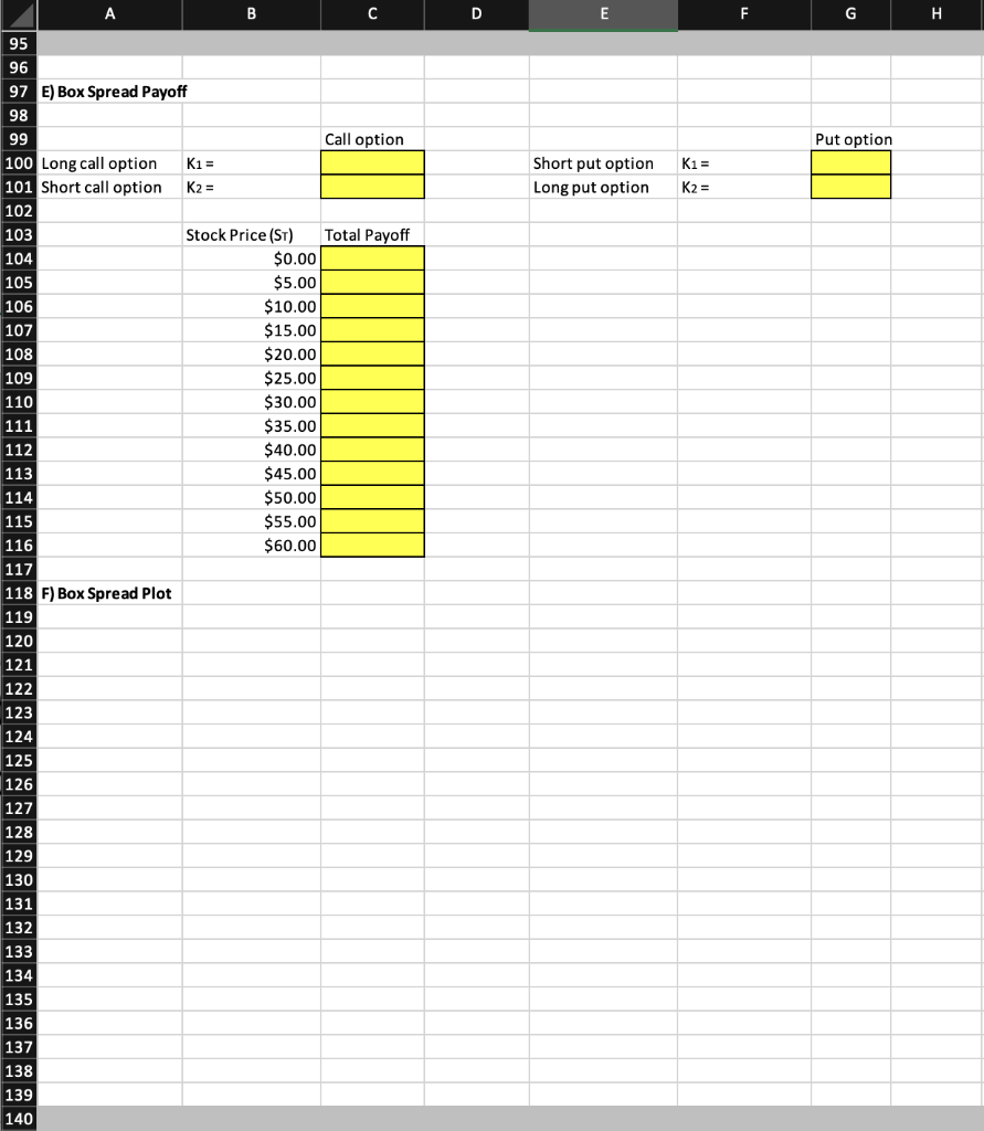 3: Box Spread E) Consider buying a call option with a strike
