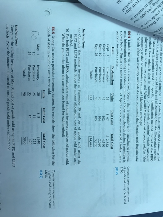 Need help with problem E6-5 z, e 1:2 d i Calculate the