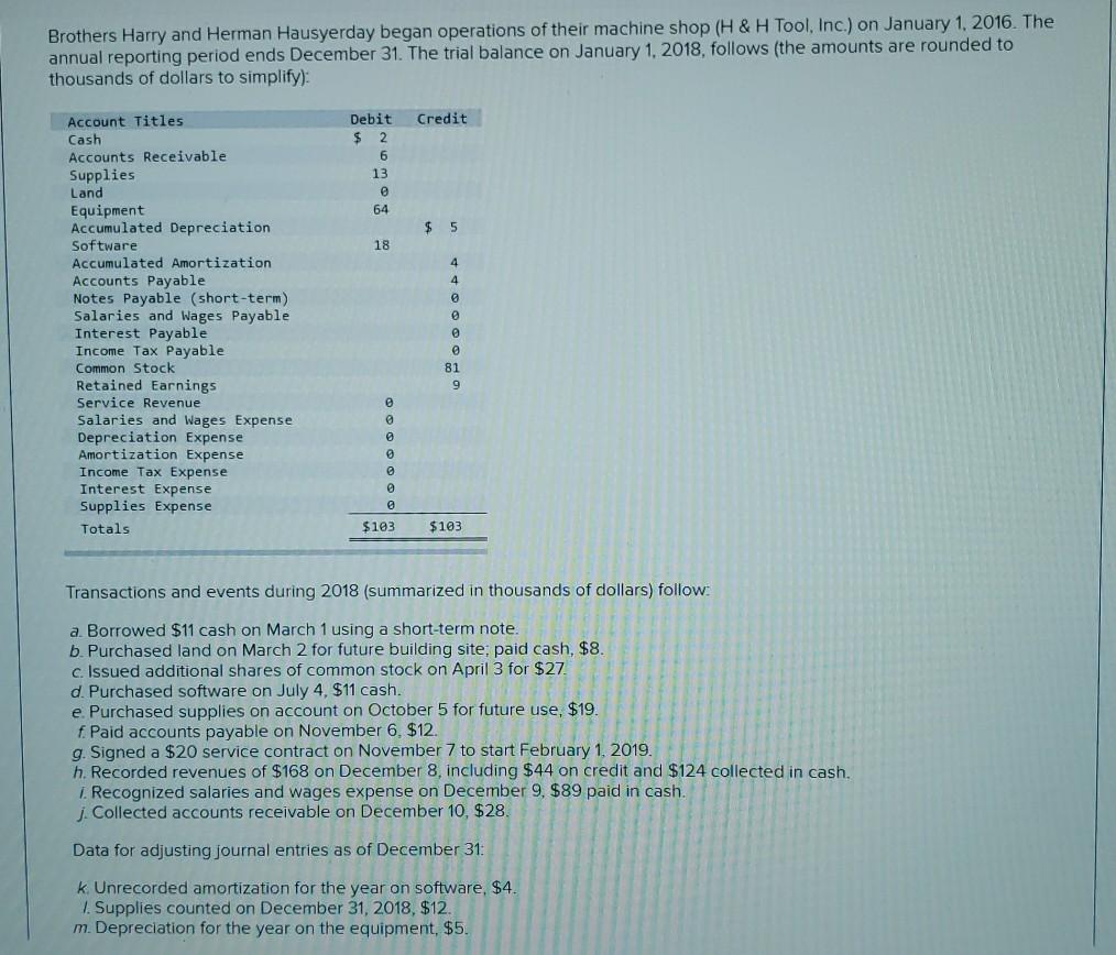 record the journal entry from A to J ( there is