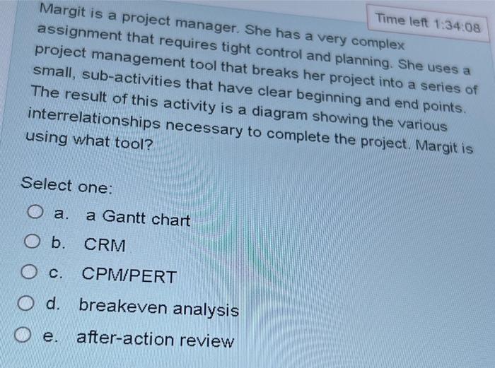 operation is when Time left 1:47: Select one: O a. individuals in