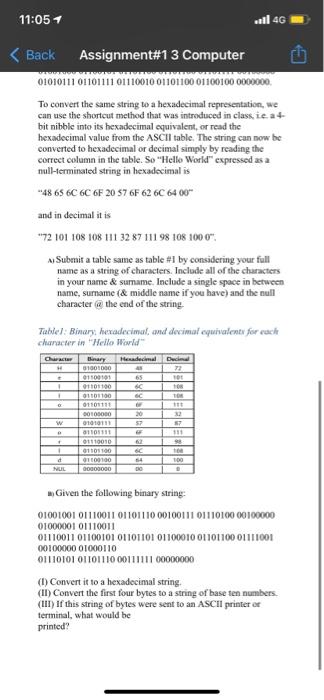 create a table, which assigns a numerical value to each character in