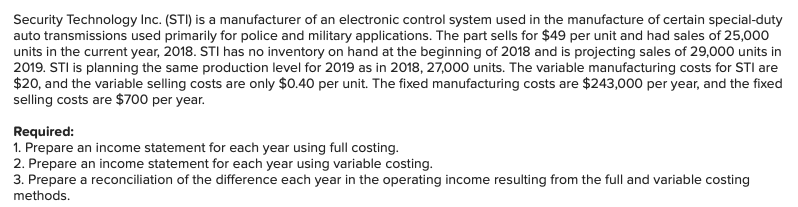 Please fill in the numbers below. Thanks :) Security Technology Inc. (STI)