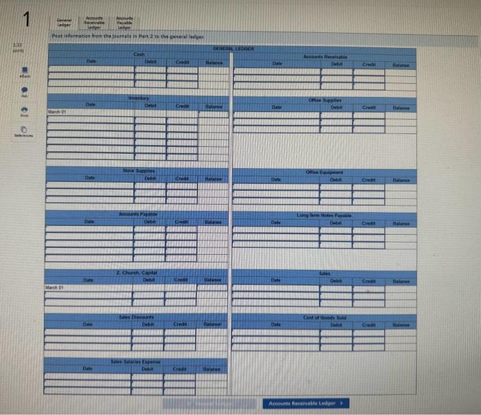 online its using the dates March in the general ledger and the