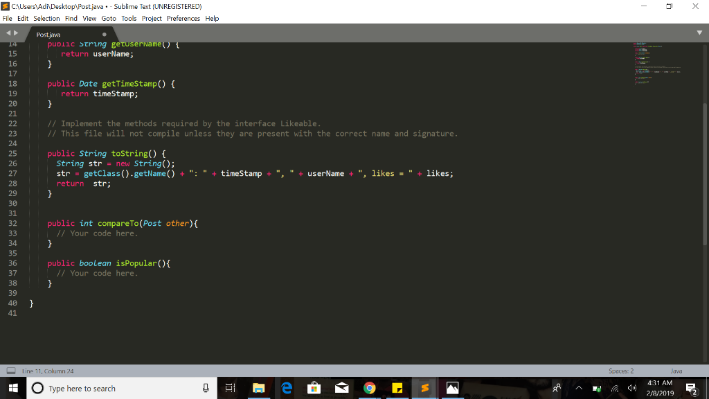Date object representing the current time. A Date object has a method