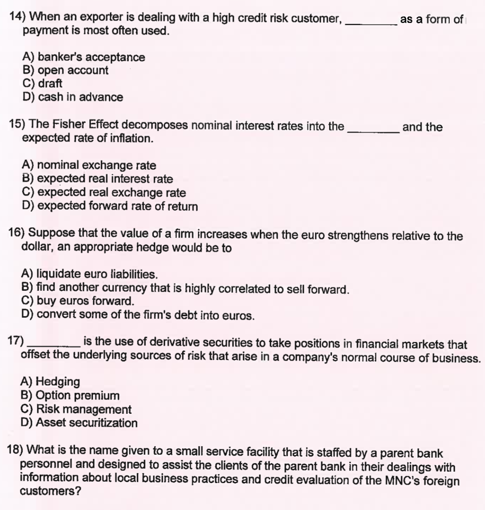 corporation to change the currency of the A) currency swap B) currency