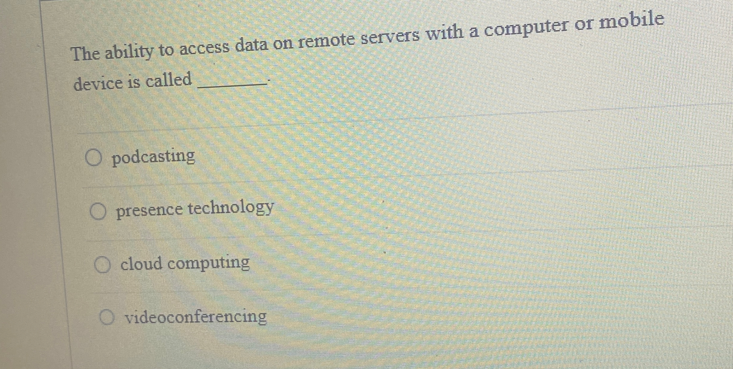  The ability to access data on remote servers with a computer