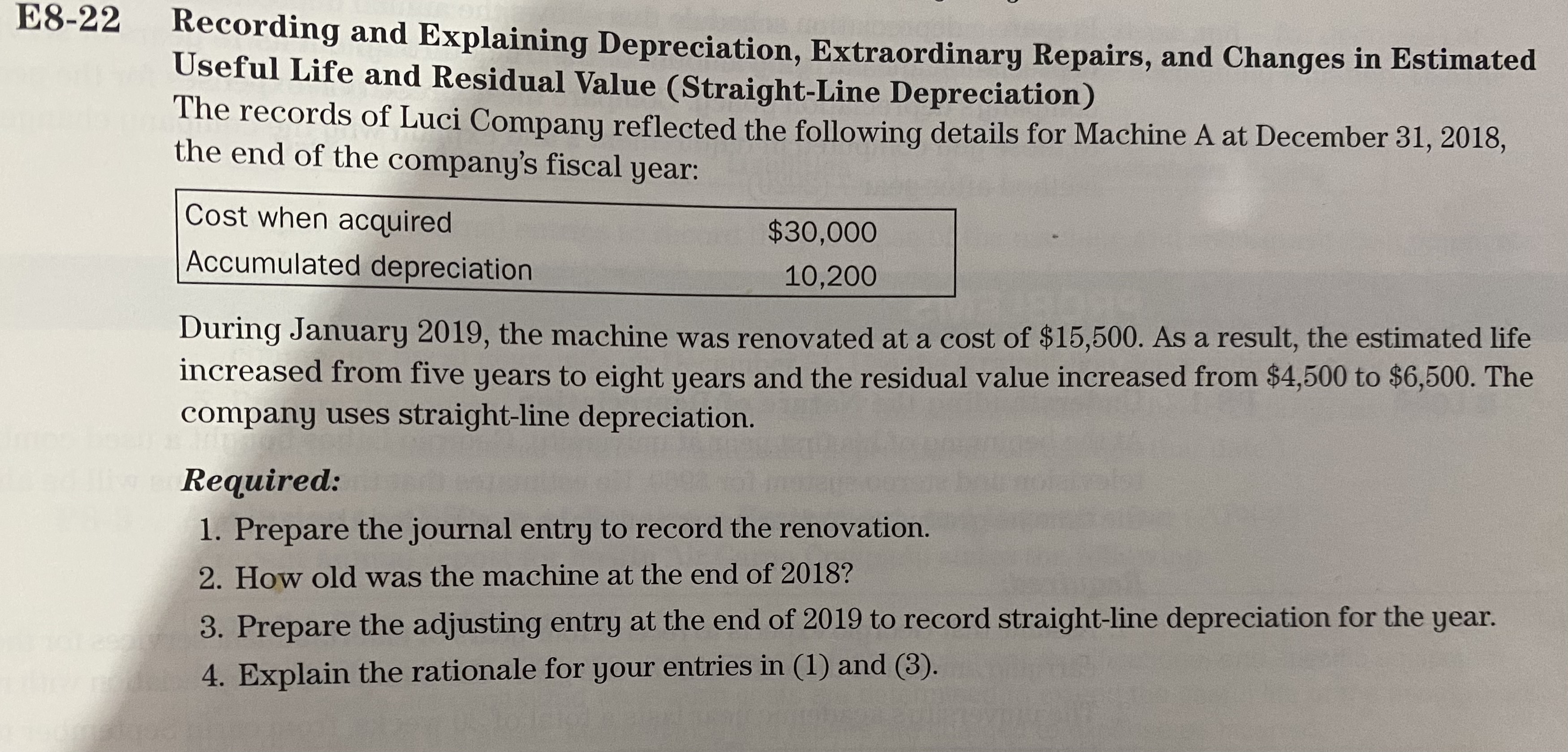  Recording and Explaining Depreciation, Extraordinary Repairs, and Changes in Estimated Useful