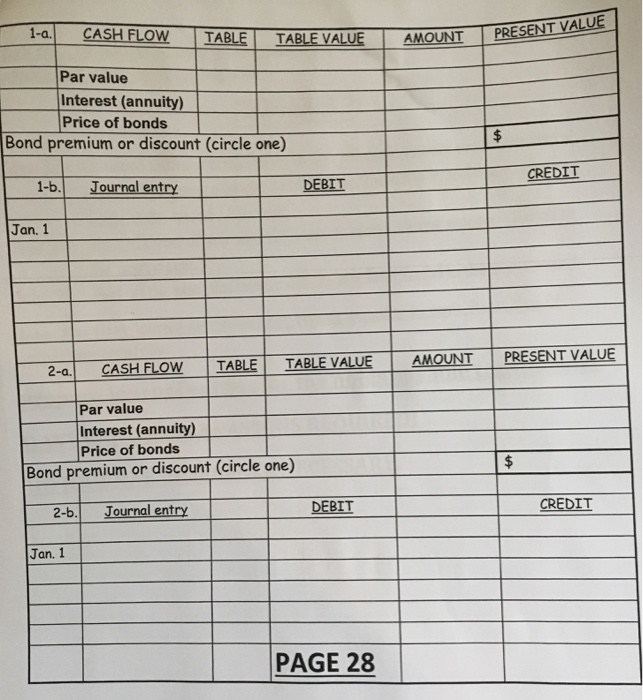 dated January 1, 2016, that pay June 30 and December 31. The