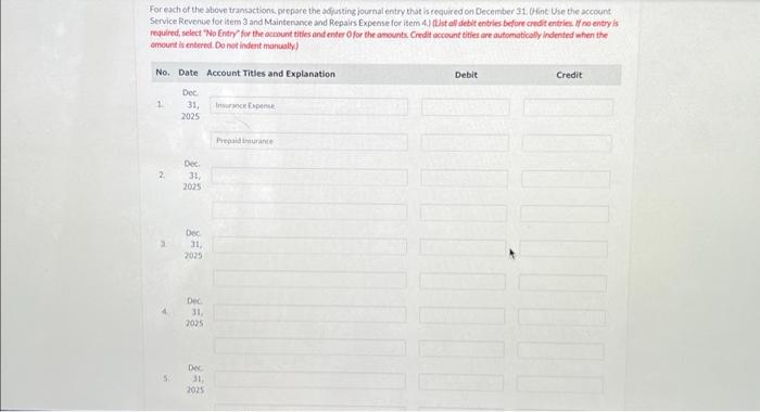 transaction. Aliht afl debit entries before credit antriles. If no entry is