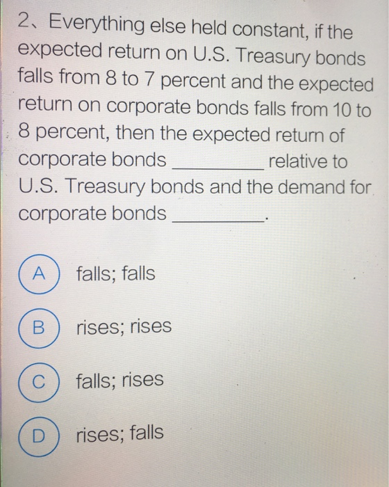  2. Everything else held constant, if the expected return on U.S.