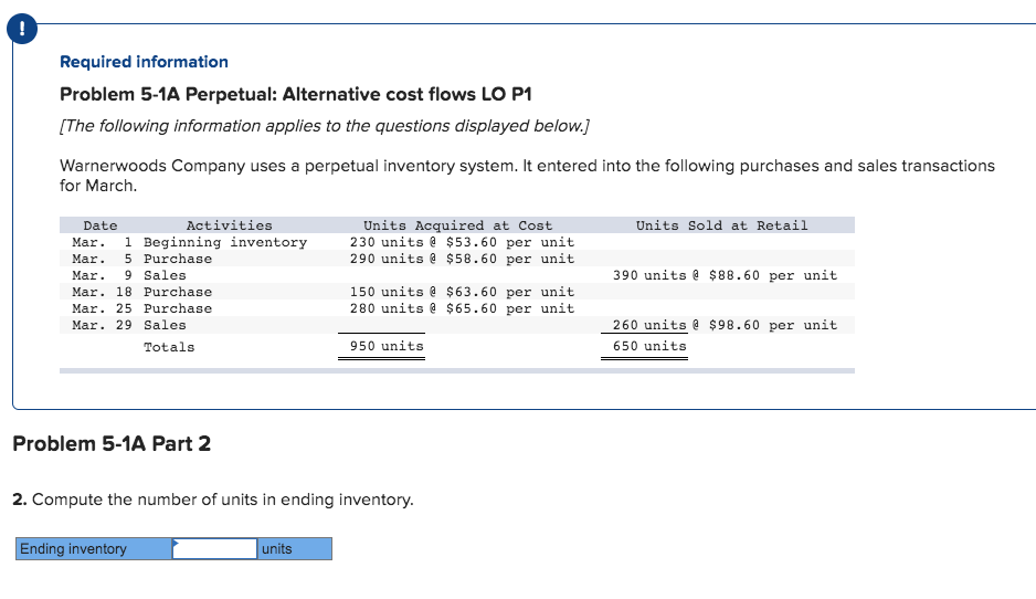  Required information Problem 5-1A Perpetual: Alternative cost flows LO P1 [The