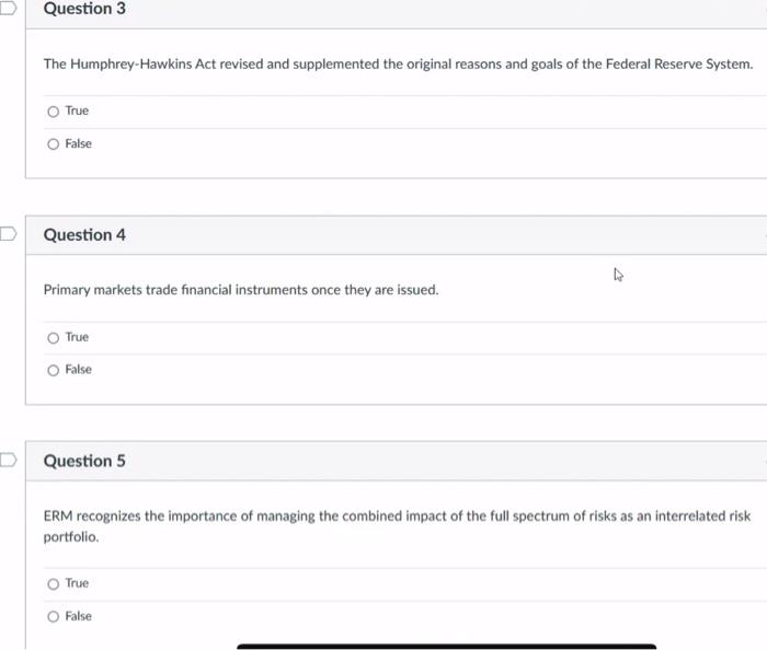 is greater than its face value. True False Question 2 The supply
