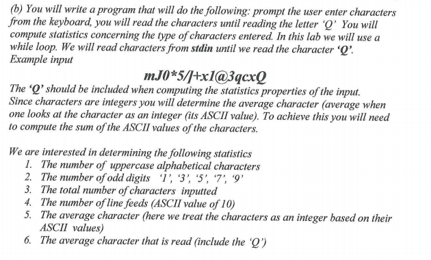 In C programming: (b) You will write a program that will do