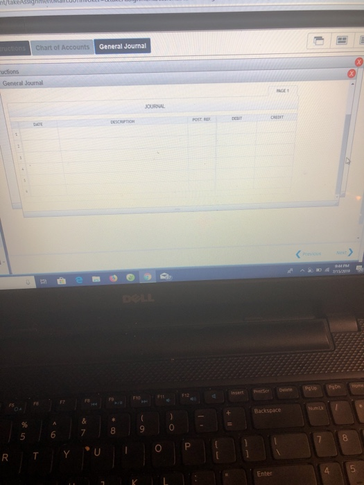 Chart of Accounts General Journal Instructions Record the following March 1 March