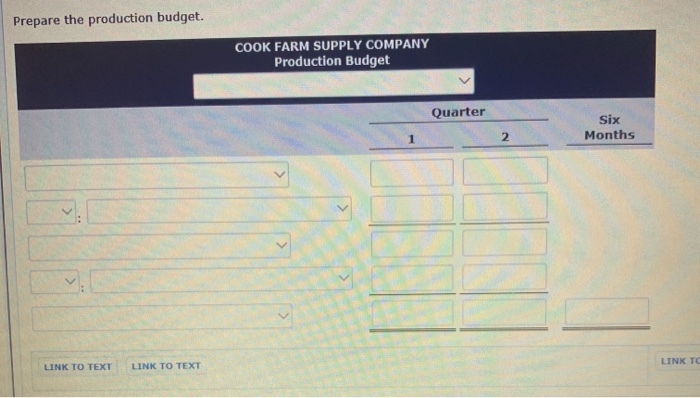 are available for preparing budgets for Share for the first 2 quarters