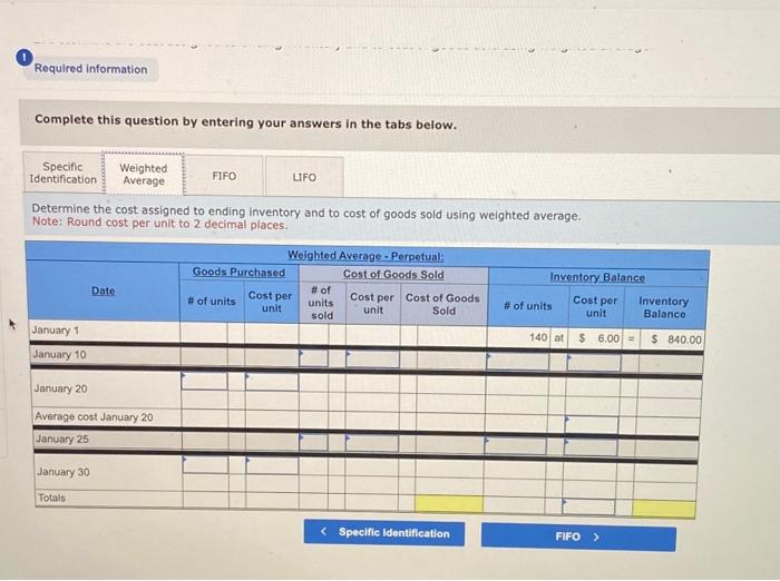 cost assigned to ending inventory and to cost of goods sold using
