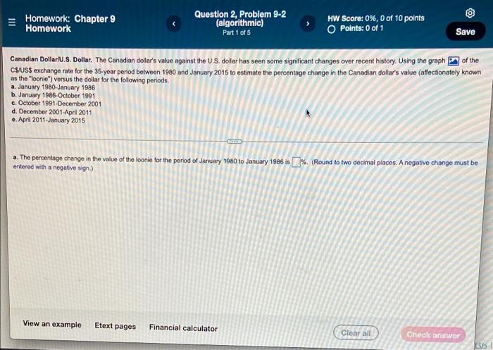  Homework: Chapter 9 Homework Question 2, Problem 9-2 (algorithmic) Part 1
