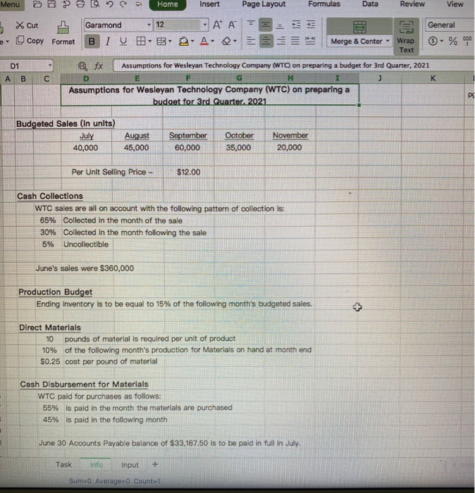 statement and the budget balance sheet. Thank you! D K 1 4
