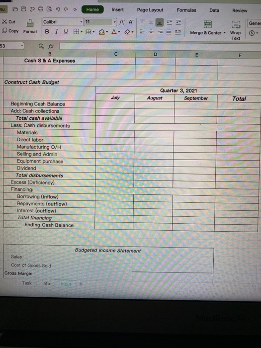 provided on the Info tab in Excel file and put together the