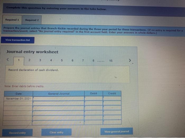Branch-Rickle Corporation during the period 2021-2023. A December 31, 2020, the corporation's