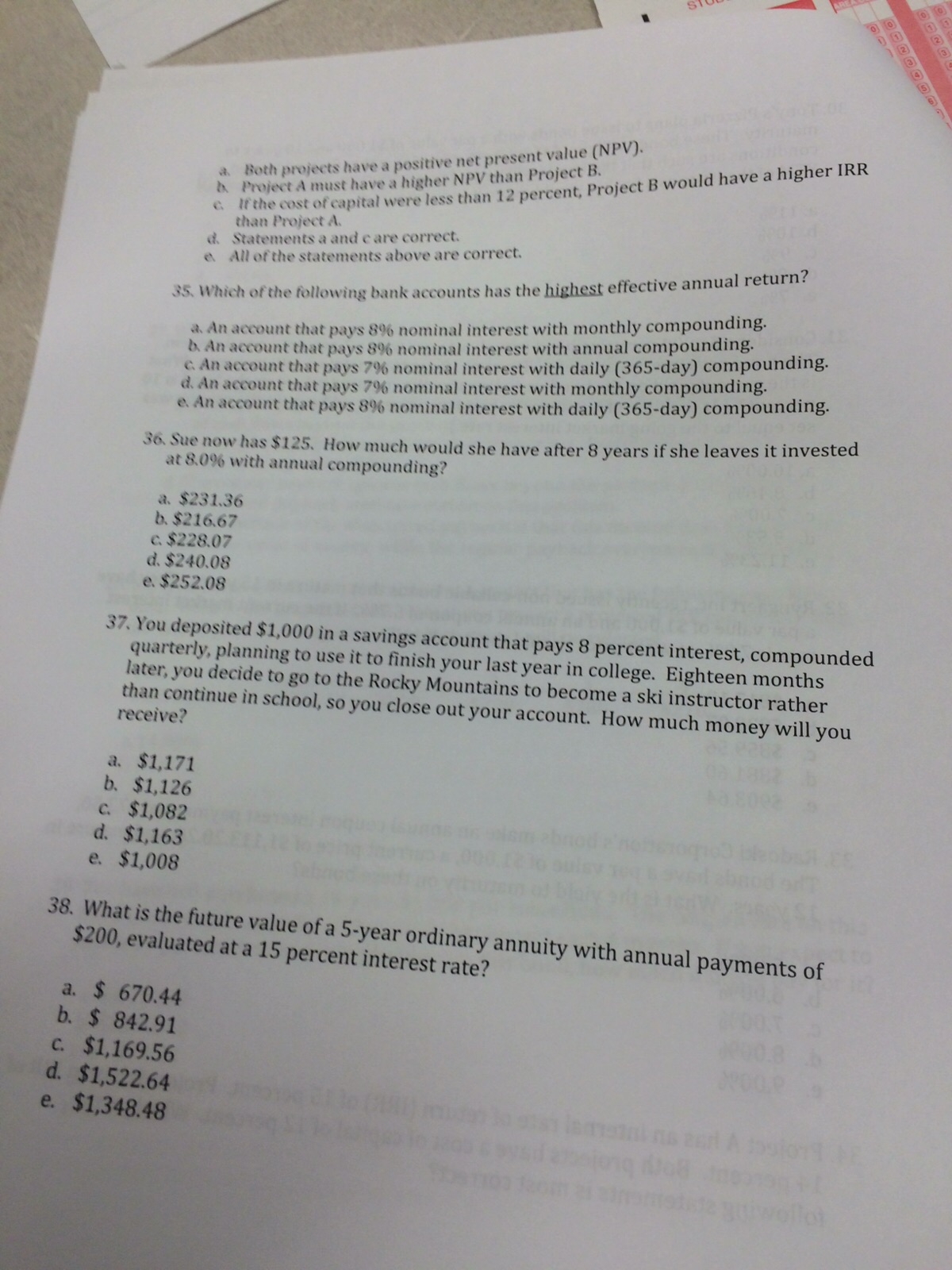Both projects have a positive net present value (NPV). Project A