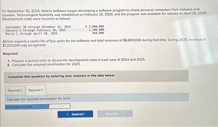 April 30,2025 . Development costs were incurred as follows: Athens expects a