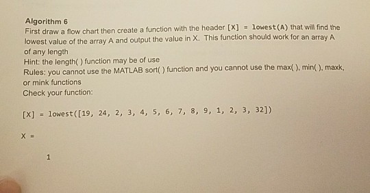  it is for Matlab Algorithm 6 First draw a flow chart