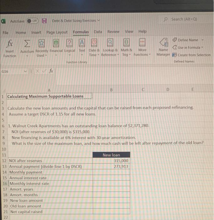 Calculating Maximum Supportable Loans. Can anyone show me how to solve this?