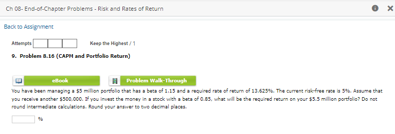  Ch 08- End-of-Chapter Problems - Risk and Rates of Return Back