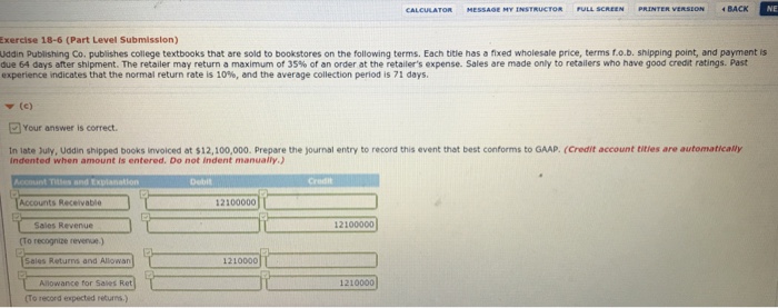  Answer part d please BACK NE Exercise 18-6 (Part Level Submisslon)