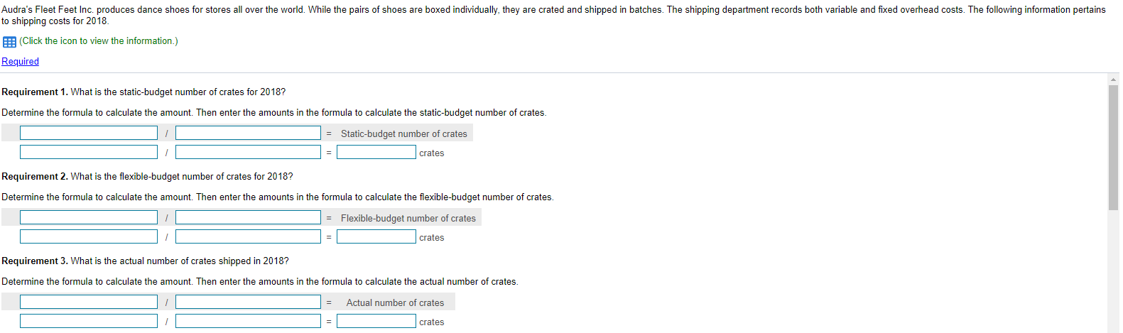 PLEASE ANSWER THE FOLLOWING QUESTION ( TIME SENSITIVE) Audra's Fleet Feet