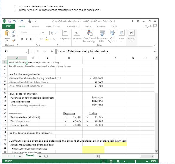  Fill in the boxes using the EXACT FORMULA that would give