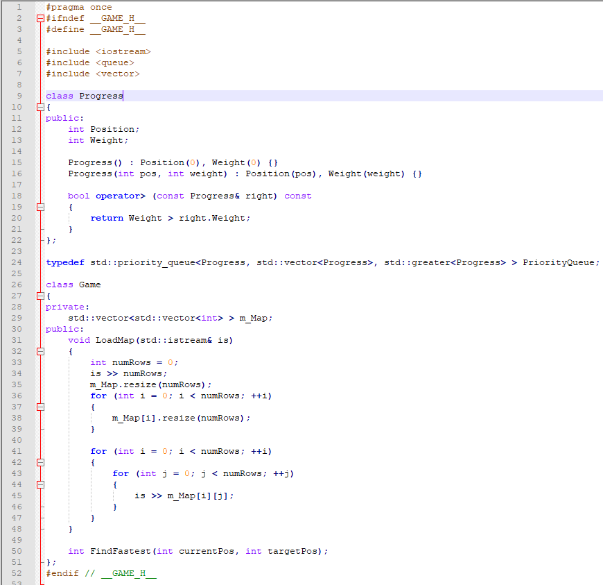 Following the question guidelines will be the included .h and .cpp files.