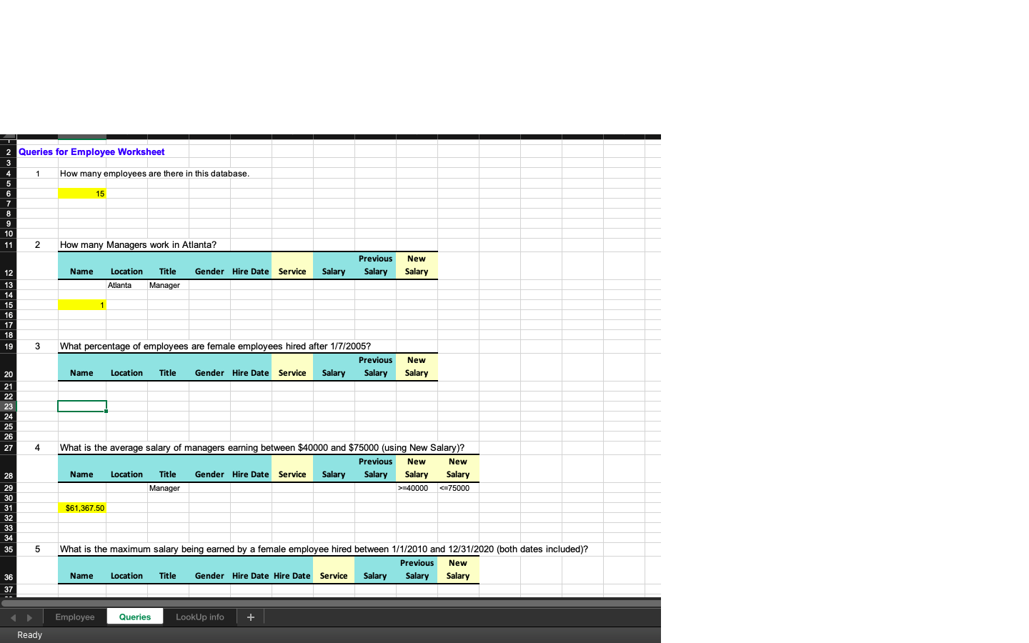 sample examples on how to set up criteria. The company wants to