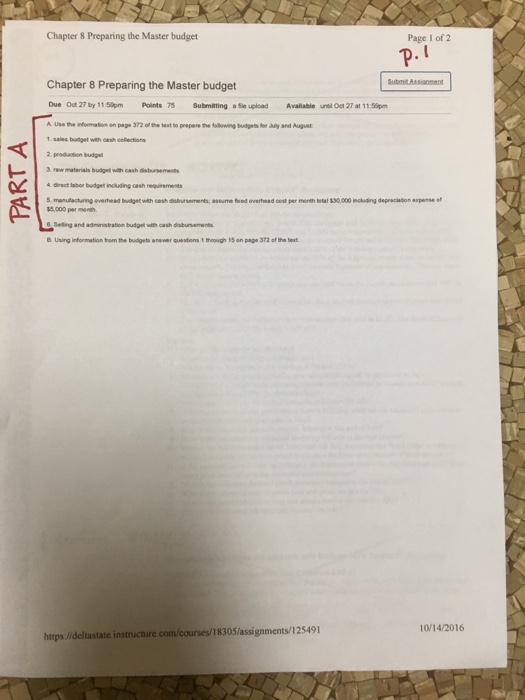 Using the information attached on page 372 (page 2) please help with