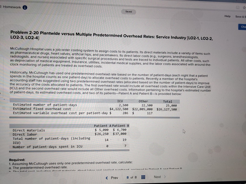 2: Homework Help Save & E Che Problem 2-20 Plantwide versus