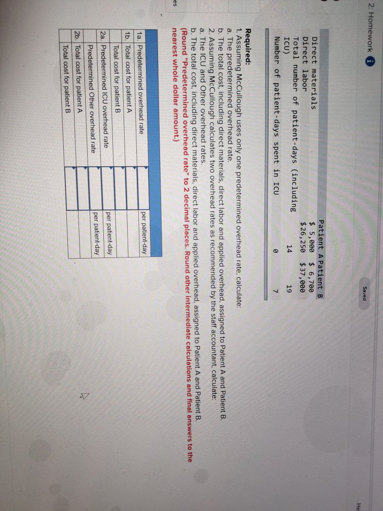 Multiple Predetermined Overhead Rates: Service Industry (LO2-1, LO2-2, LO2-3, LO2-4) McCullough Hospital