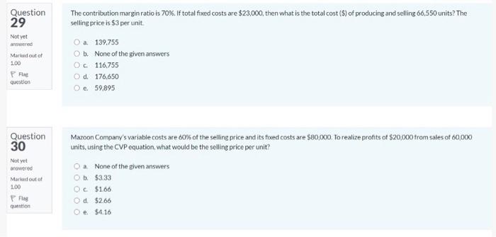 plz solve Q 29 & 30 fastly Question 29 Not yet answered