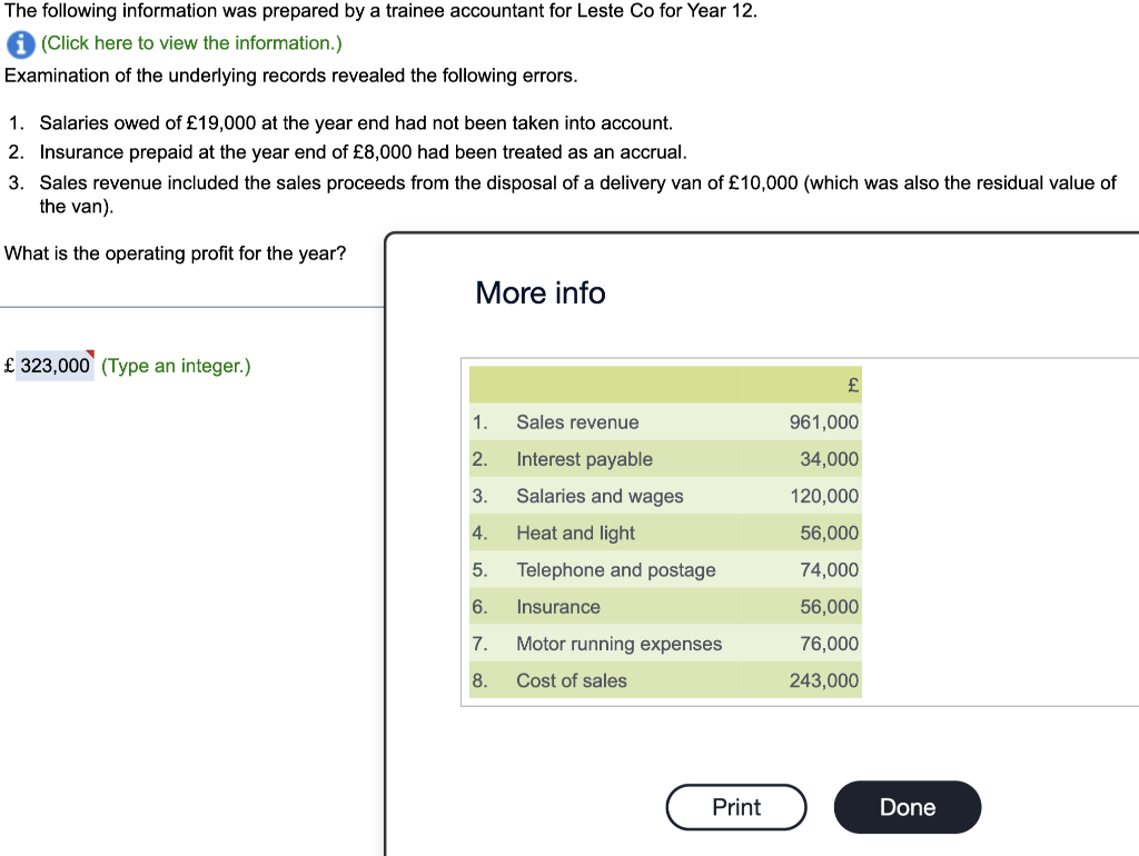  Please write the process of getting this answer The following information